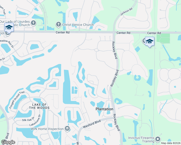 map of restaurants, bars, coffee shops, grocery stores, and more near 837 Carnoustie Drive in Venice