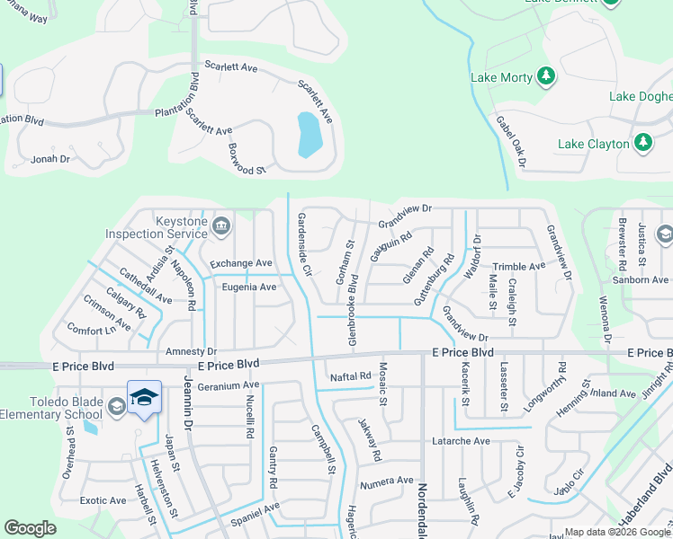 map of restaurants, bars, coffee shops, grocery stores, and more near 1415 Gorham Street in North Port