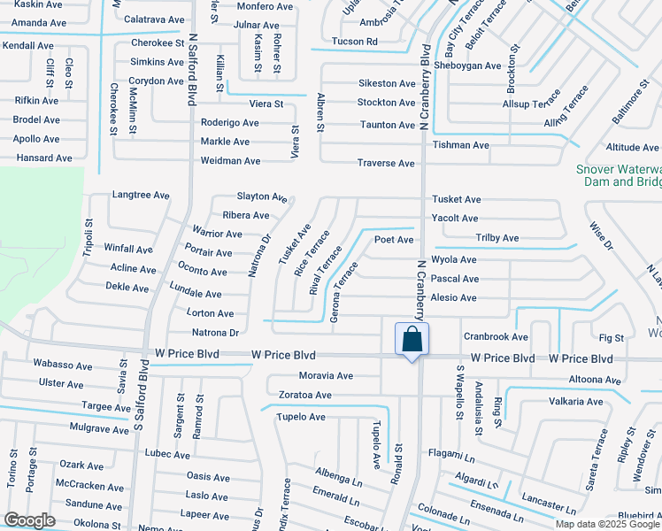 map of restaurants, bars, coffee shops, grocery stores, and more near 1500 Rival Terrace in North Port