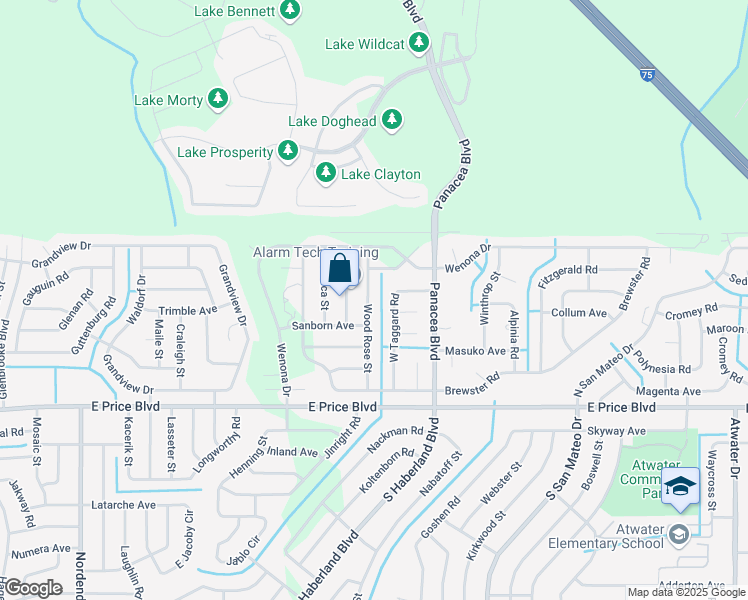 map of restaurants, bars, coffee shops, grocery stores, and more near 1492 Wood Rose Street in North Port