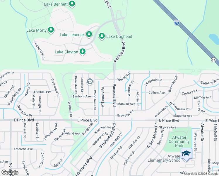map of restaurants, bars, coffee shops, grocery stores, and more near 1577 West Taggard Road in North Port