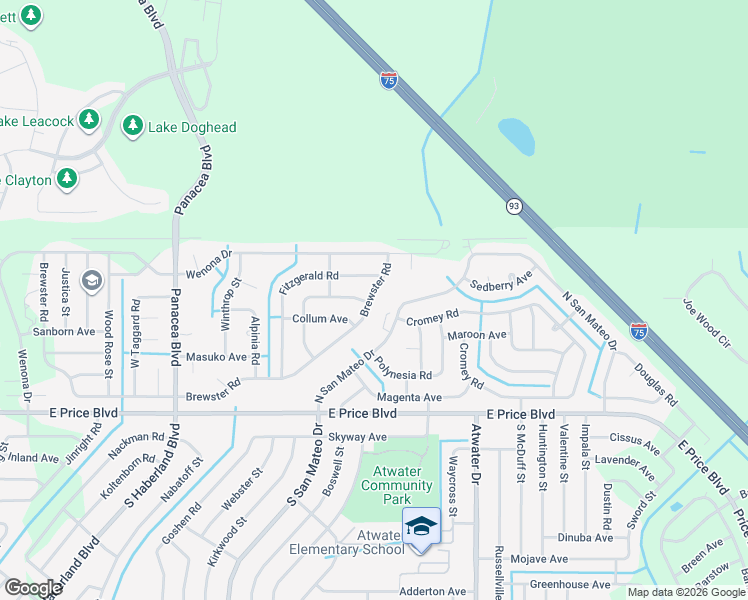 map of restaurants, bars, coffee shops, grocery stores, and more near 1537 North San Mateo Drive in North Port