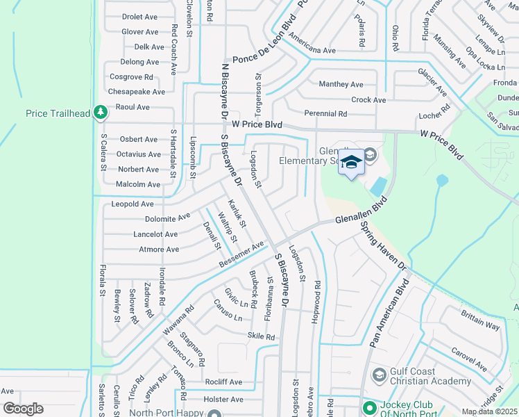 map of restaurants, bars, coffee shops, grocery stores, and more near 1721 South Biscayne Drive in North Port
