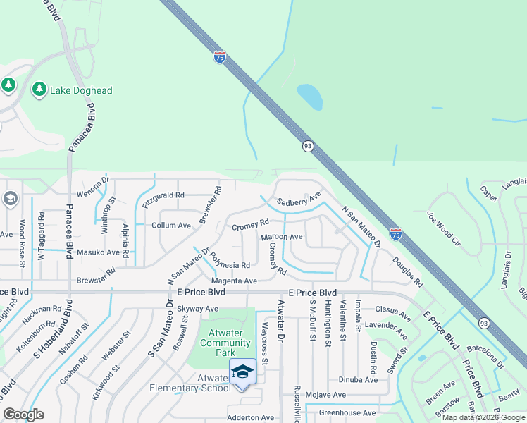 map of restaurants, bars, coffee shops, grocery stores, and more near 1676 North San Mateo Drive in North Port