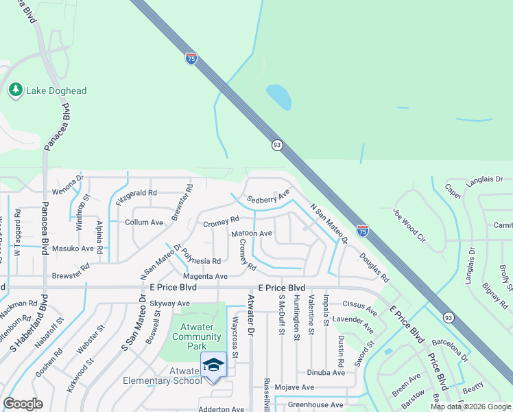 map of restaurants, bars, coffee shops, grocery stores, and more near 4369 Sedberry Avenue in North Port