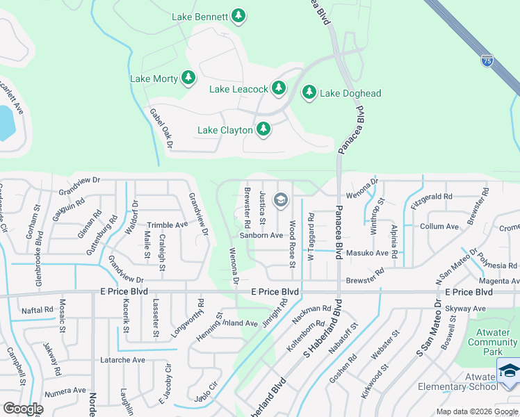 map of restaurants, bars, coffee shops, grocery stores, and more near 1531 Justica Street in North Port