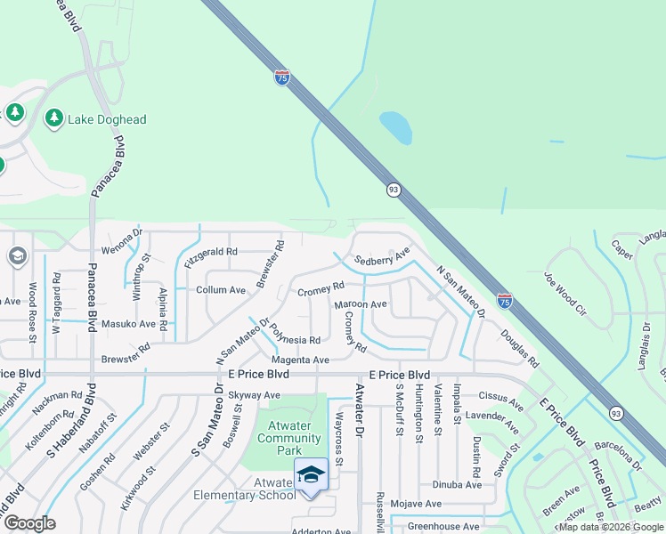 map of restaurants, bars, coffee shops, grocery stores, and more near 1676 North San Mateo Drive in North Port