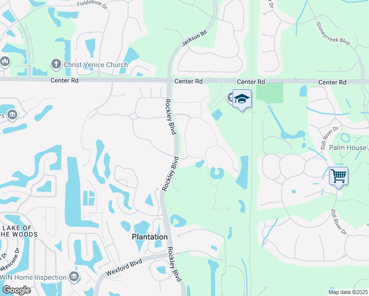 map of restaurants, bars, coffee shops, grocery stores, and more near 1647 Monarch Drive in Venice