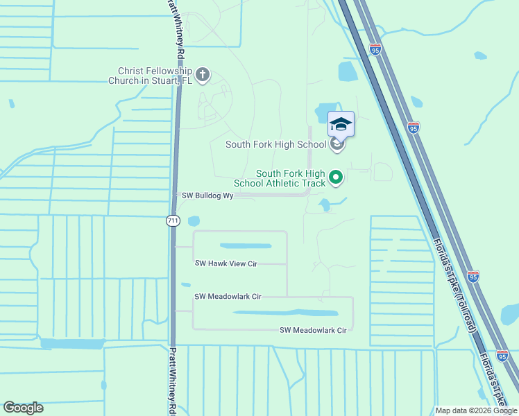 map of restaurants, bars, coffee shops, grocery stores, and more near 10601 Pratt Whitney Road in Stuart