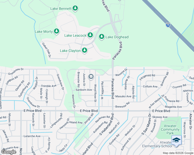 map of restaurants, bars, coffee shops, grocery stores, and more near 1537 Wood Rose Street in North Port