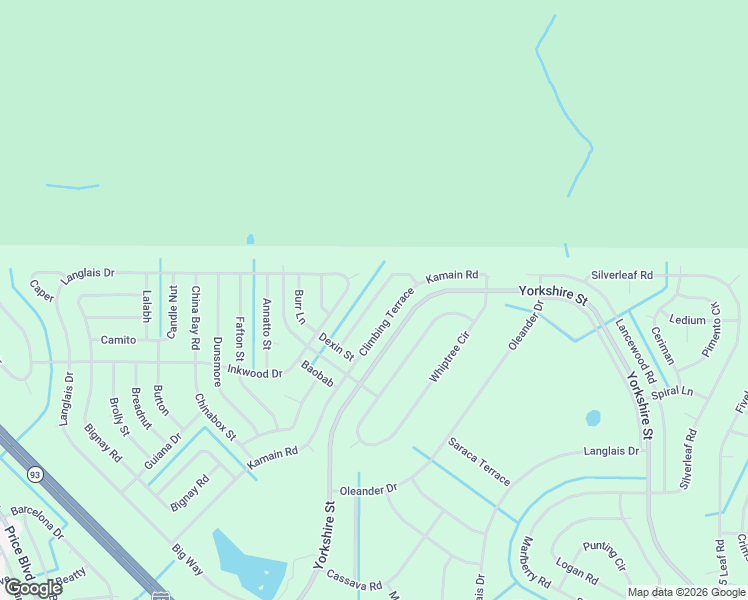 map of restaurants, bars, coffee shops, grocery stores, and more near Climbing Terrace in North Port