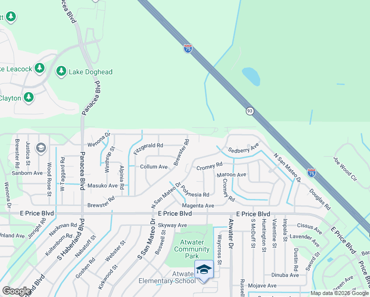 map of restaurants, bars, coffee shops, grocery stores, and more near 1537 North San Mateo Drive in North Port