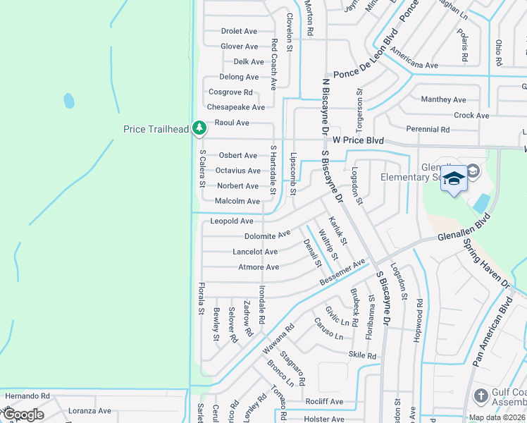 map of restaurants, bars, coffee shops, grocery stores, and more near 8637 Leopold Avenue in North Port