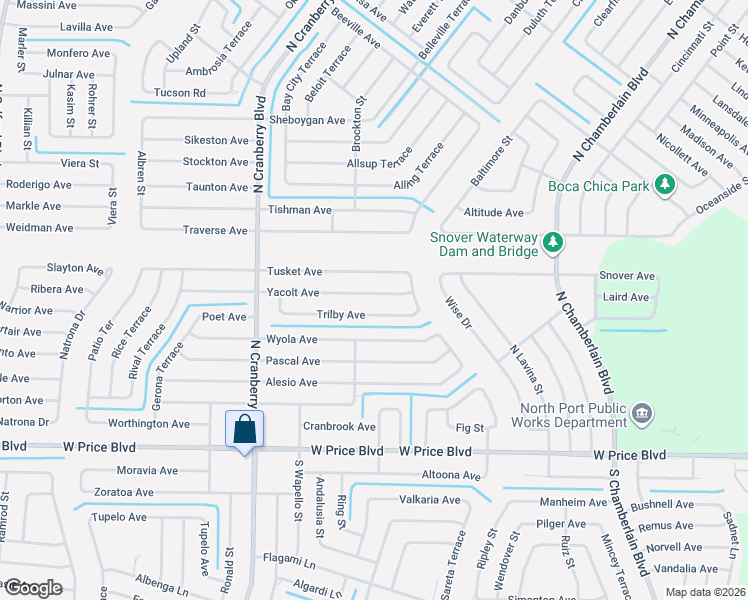 map of restaurants, bars, coffee shops, grocery stores, and more near 2689 Tusket Avenue in North Port