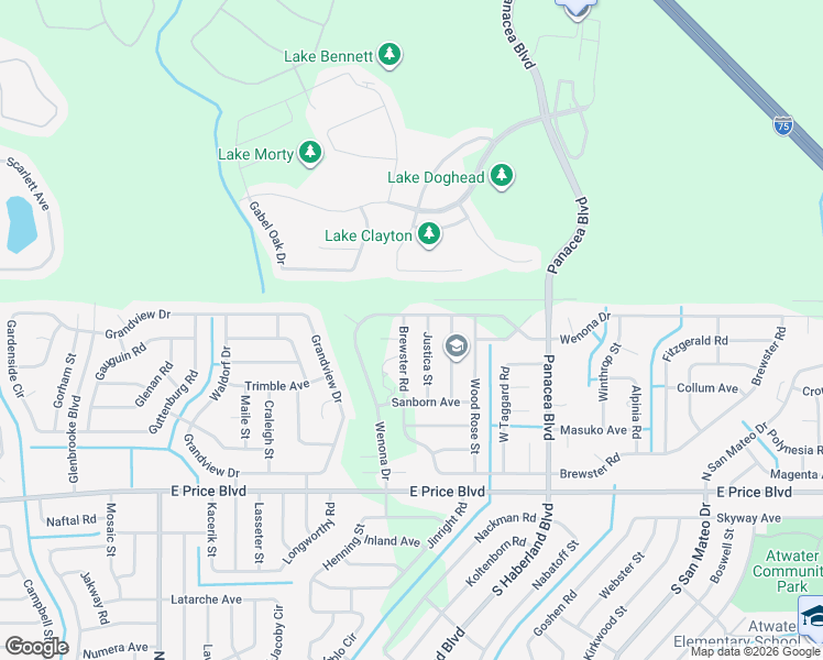 map of restaurants, bars, coffee shops, grocery stores, and more near 2500 Wenona Drive in North Port