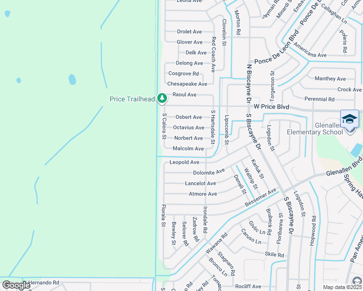 map of restaurants, bars, coffee shops, grocery stores, and more near 8420 Malcolm Ave in North Port