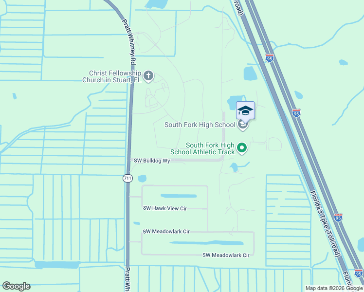 map of restaurants, bars, coffee shops, grocery stores, and more near 10601 Pratt Whitney Road in Stuart
