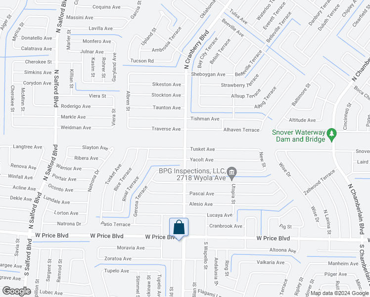 map of restaurants, bars, coffee shops, grocery stores, and more near 3001 Tusket Avenue in North Port