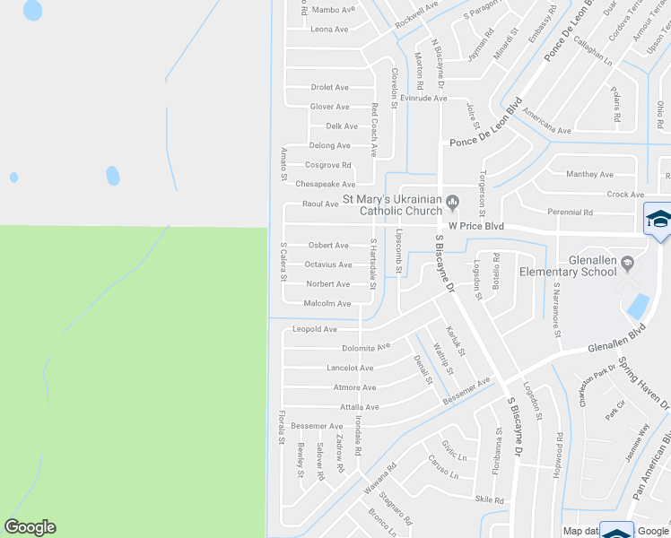 map of restaurants, bars, coffee shops, grocery stores, and more near 8373 Octavius Avenue in North Port