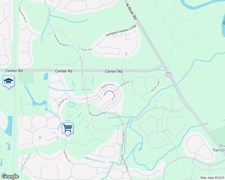 map of restaurants, bars, coffee shops, grocery stores, and more near 12602 Shimmering Oak Circle in Venice