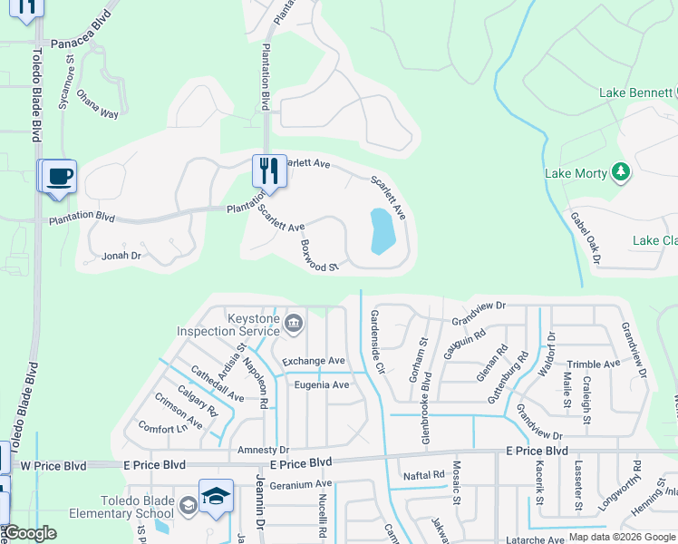 map of restaurants, bars, coffee shops, grocery stores, and more near 2137 Boxwood Street in North Port
