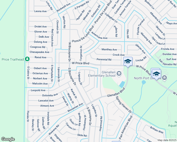 map of restaurants, bars, coffee shops, grocery stores, and more near 1428 Botello Road in North Port