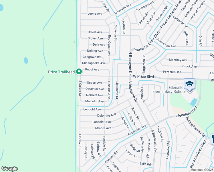 map of restaurants, bars, coffee shops, grocery stores, and more near 1192 South Hartsdale Street in North Port