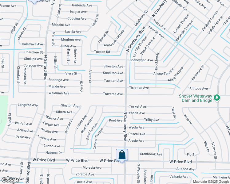 map of restaurants, bars, coffee shops, grocery stores, and more near 3110 Traverse Avenue in North Port