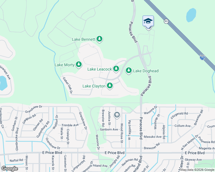 map of restaurants, bars, coffee shops, grocery stores, and more near 2381 Bartek Place in North Port