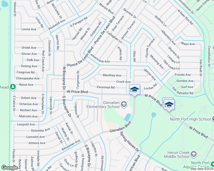 map of restaurants, bars, coffee shops, grocery stores, and more near 7426 Crock Avenue in North Port