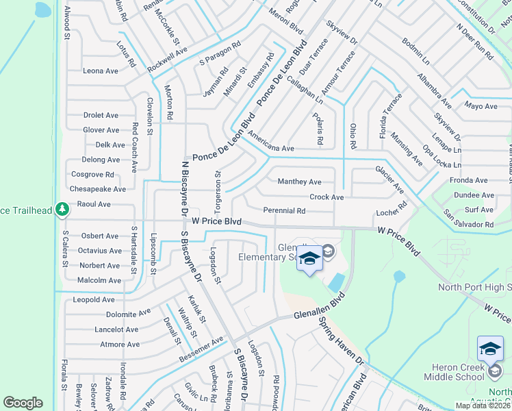 map of restaurants, bars, coffee shops, grocery stores, and more near 7570 Crock Avenue in North Port