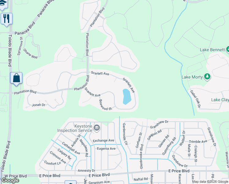 map of restaurants, bars, coffee shops, grocery stores, and more near 2383 Savannah Drive in North Port