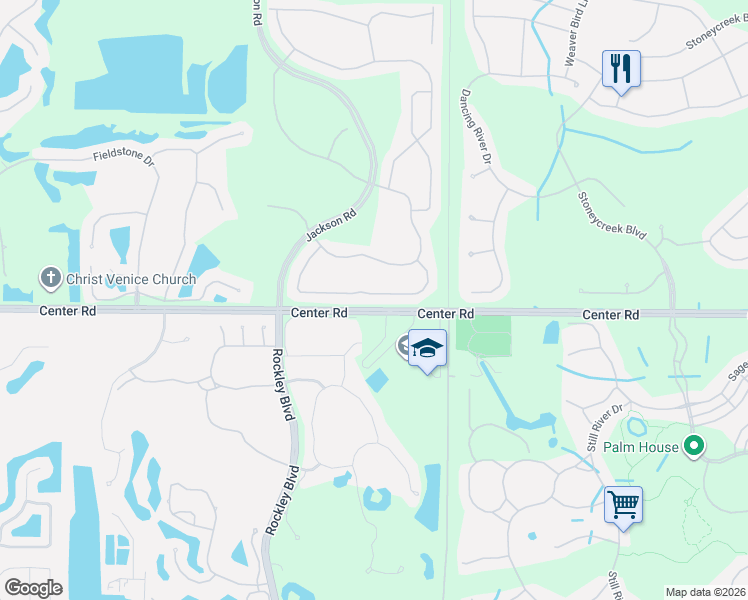 map of restaurants, bars, coffee shops, grocery stores, and more near 1498 Maseno Drive in Venice