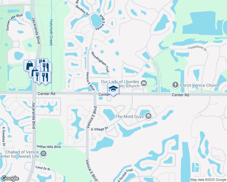 map of restaurants, bars, coffee shops, grocery stores, and more near 20968 Isola Bella Circle in Venice