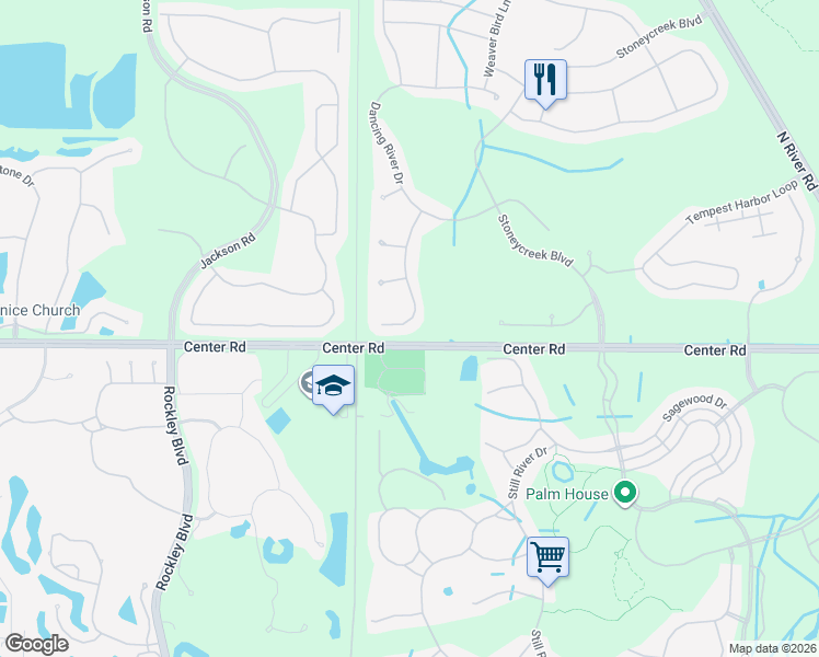 map of restaurants, bars, coffee shops, grocery stores, and more near 2395 Caraway Drive in Venice