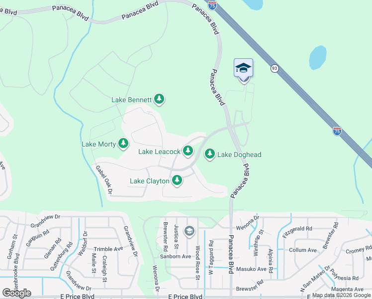map of restaurants, bars, coffee shops, grocery stores, and more near 2618 Hobblebrush Drive in North Port