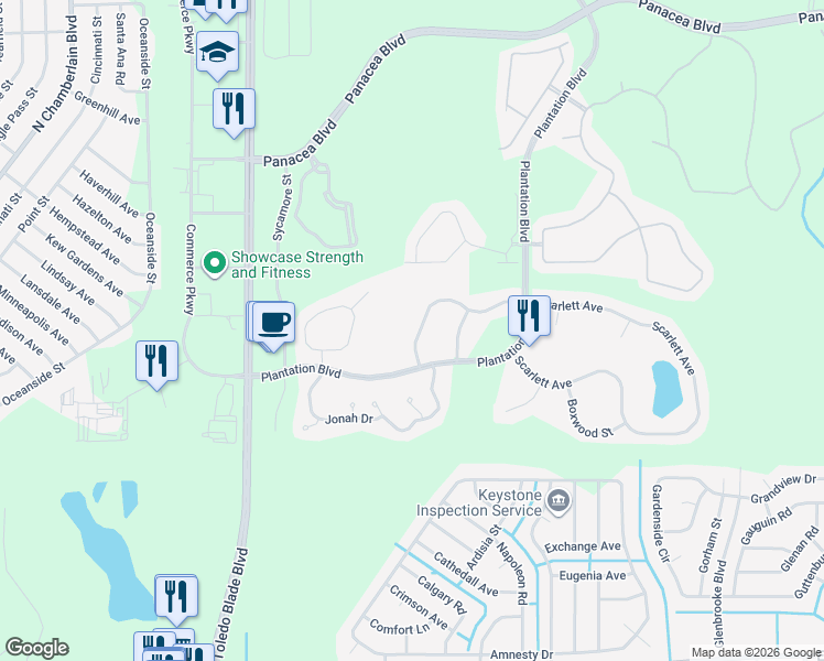 map of restaurants, bars, coffee shops, grocery stores, and more near 1983 Scarlett Avenue in North Port