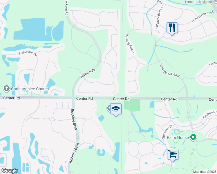 map of restaurants, bars, coffee shops, grocery stores, and more near 1907 Batello Drive in Venice