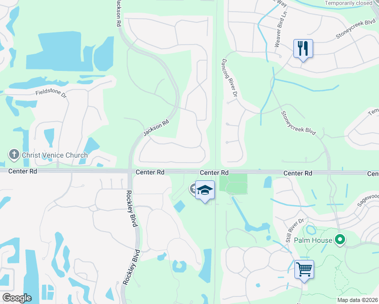 map of restaurants, bars, coffee shops, grocery stores, and more near 1907 Batello Drive in Venice