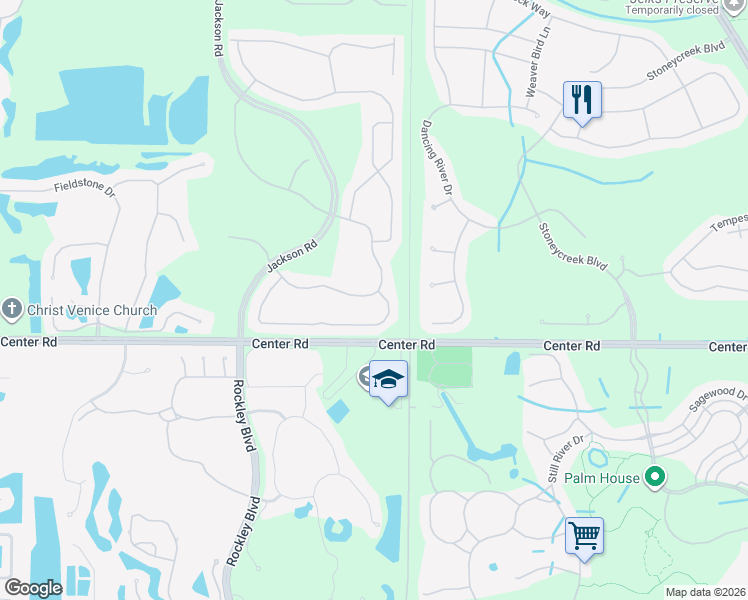 map of restaurants, bars, coffee shops, grocery stores, and more near 1960 Batello Drive in Venice