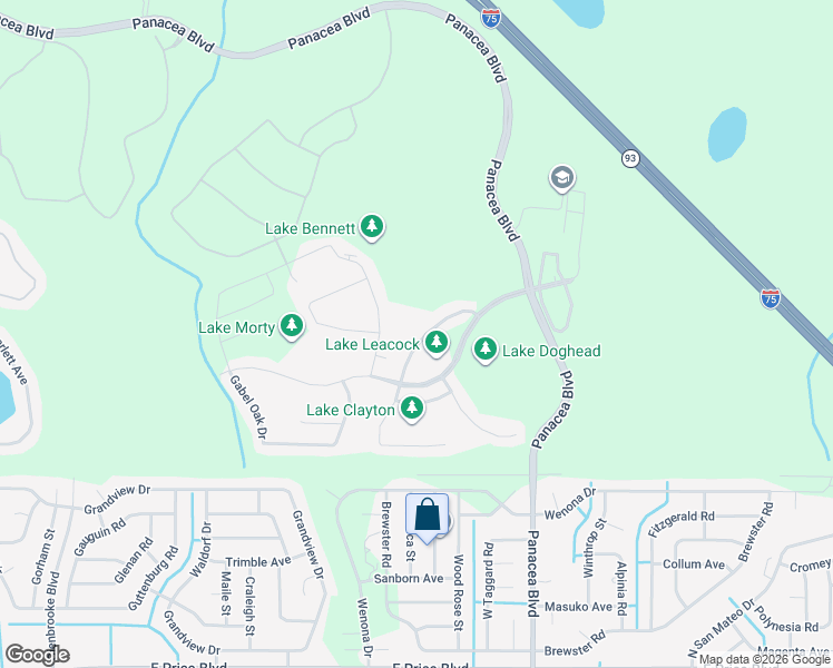 map of restaurants, bars, coffee shops, grocery stores, and more near 2597 Hobblebrush Drive in North Port