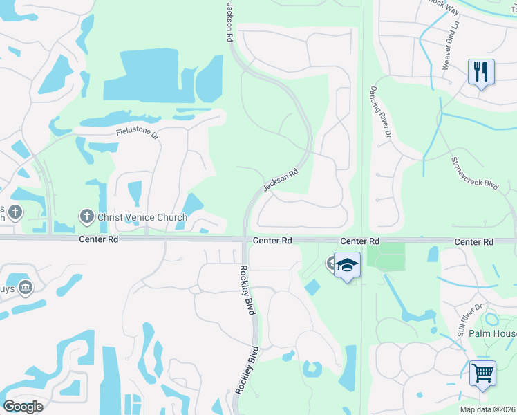 map of restaurants, bars, coffee shops, grocery stores, and more near 1364 Maseno Drive in Venice