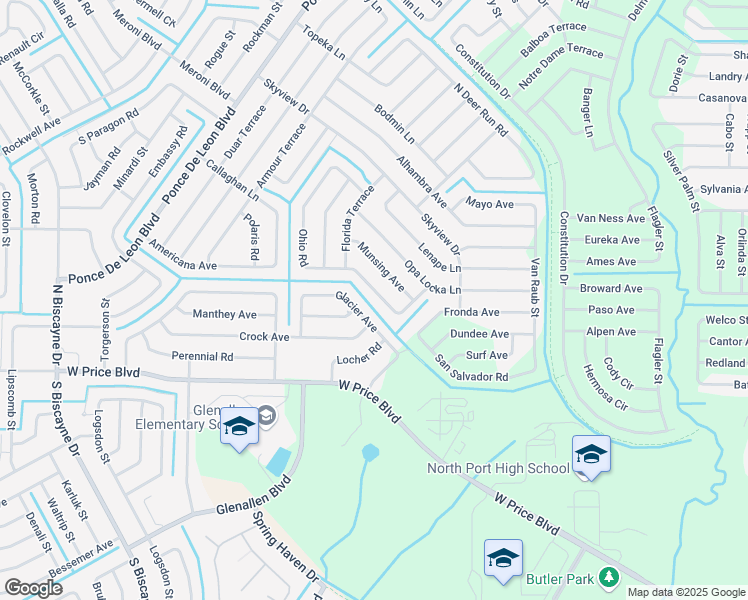 map of restaurants, bars, coffee shops, grocery stores, and more near 6383 North Ohio Road in North Port