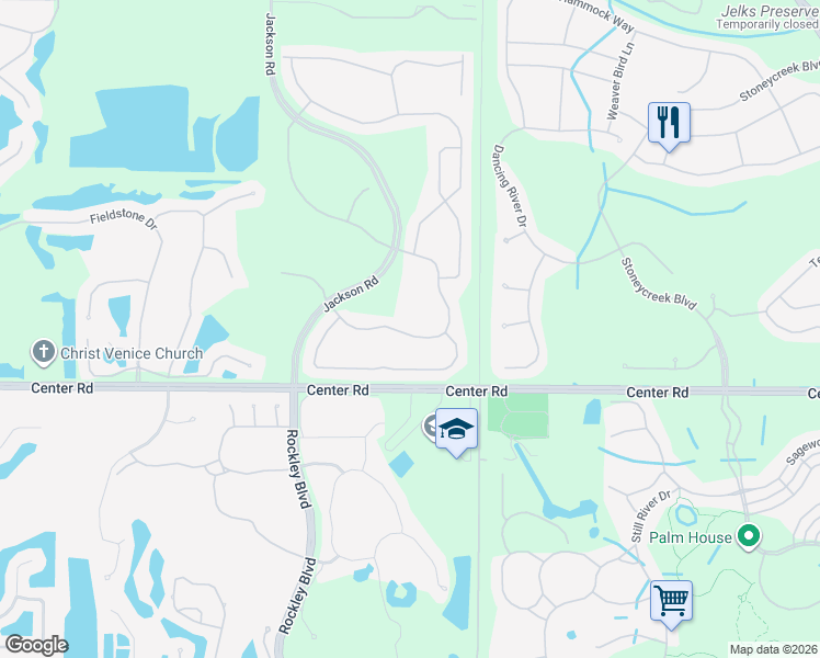 map of restaurants, bars, coffee shops, grocery stores, and more near 1907 Batello Drive in Venice