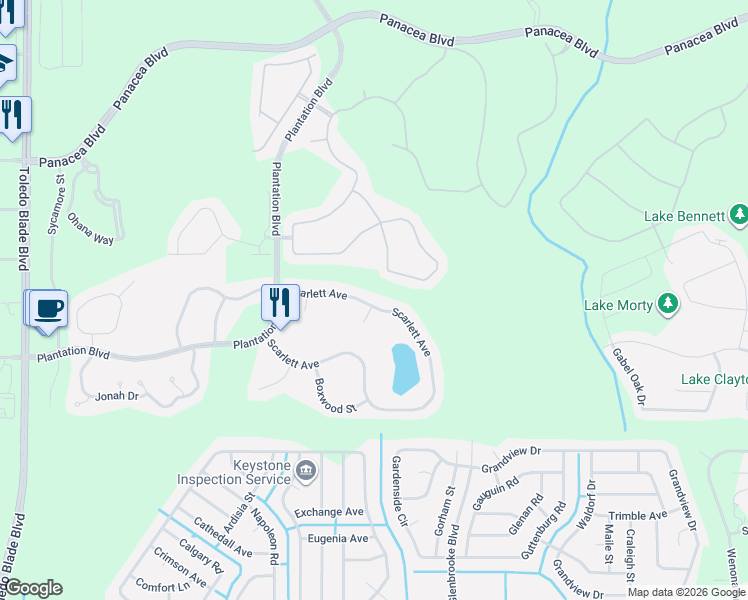 map of restaurants, bars, coffee shops, grocery stores, and more near 1759 Scarlett Avenue in North Port