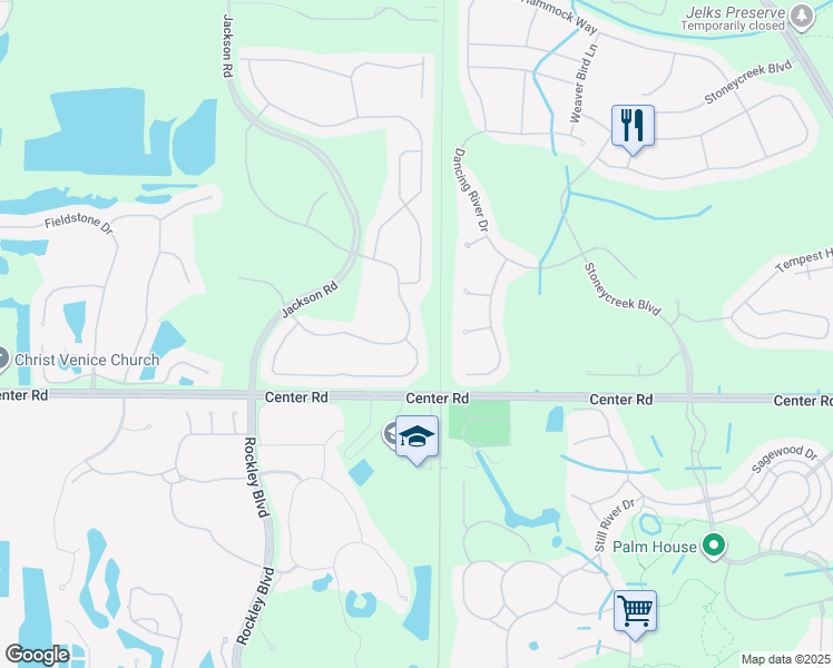 map of restaurants, bars, coffee shops, grocery stores, and more near 1960 Batello Drive in Venice
