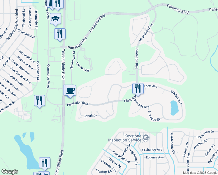 map of restaurants, bars, coffee shops, grocery stores, and more near 1983 Scarlett Avenue in North Port