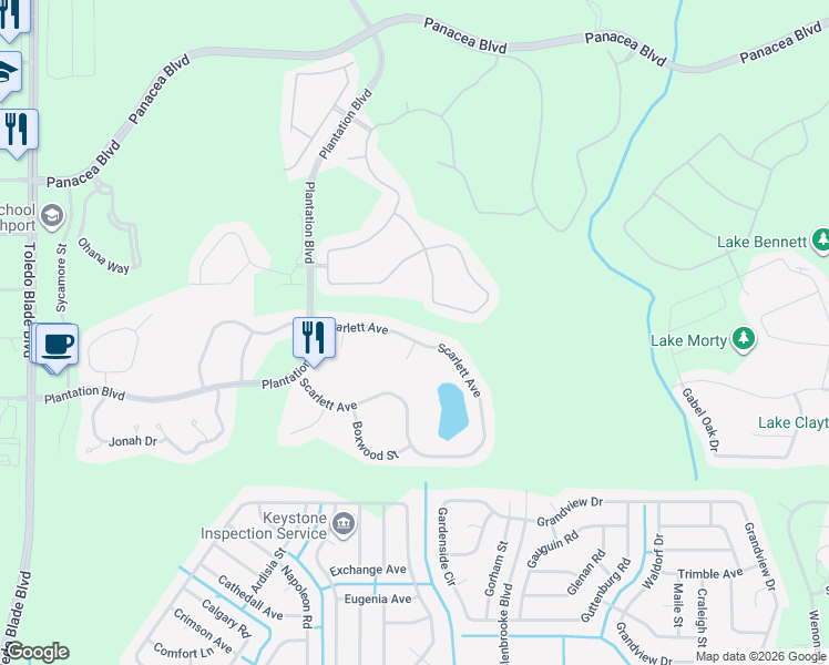 map of restaurants, bars, coffee shops, grocery stores, and more near 1759 Scarlett Avenue in North Port