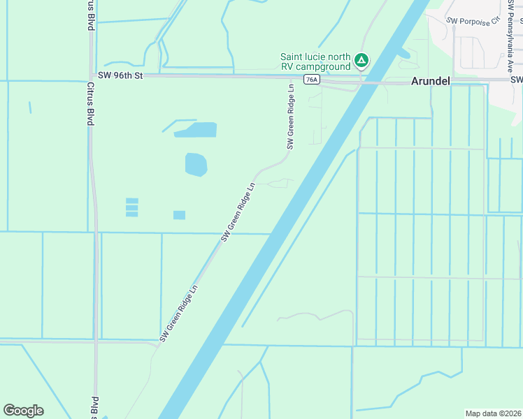 map of restaurants, bars, coffee shops, grocery stores, and more near 10125 Southwest Green Ridge Lane in Palm City