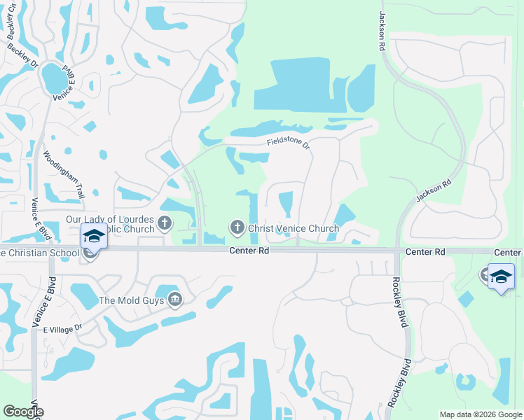 map of restaurants, bars, coffee shops, grocery stores, and more near 535 Cheval Drive in Venice